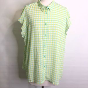 C Label shirt cap sleeves XL button up NWOT
